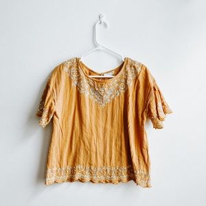 Roolee Mustard Yellow embroidered shirt